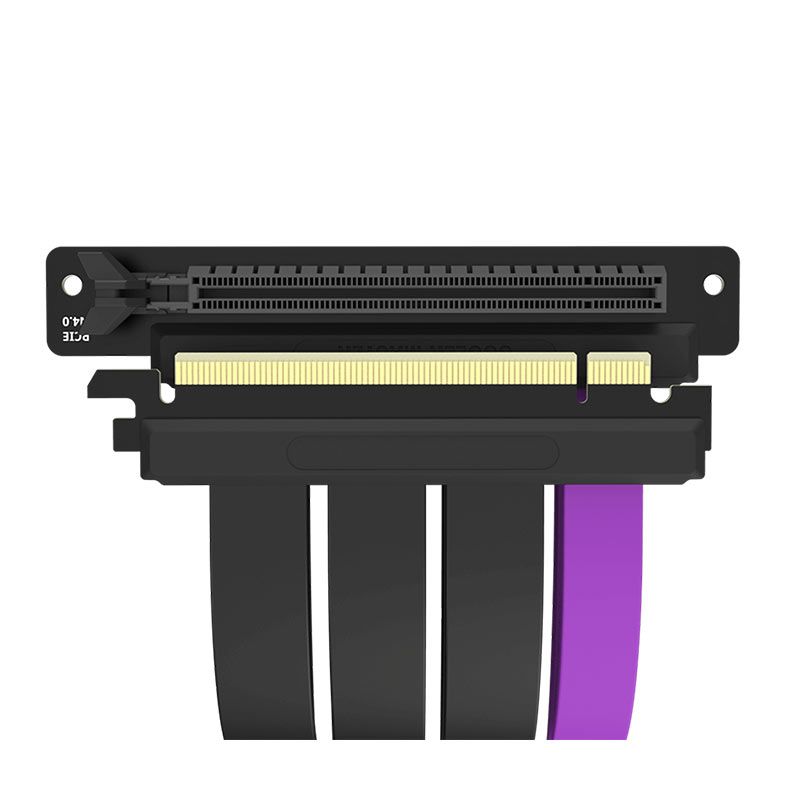Cabo Riser Cooler Master, PCIe 4.0 x16, 200mm, Preto e Roxo, MCA-U000C-KPCI40-200