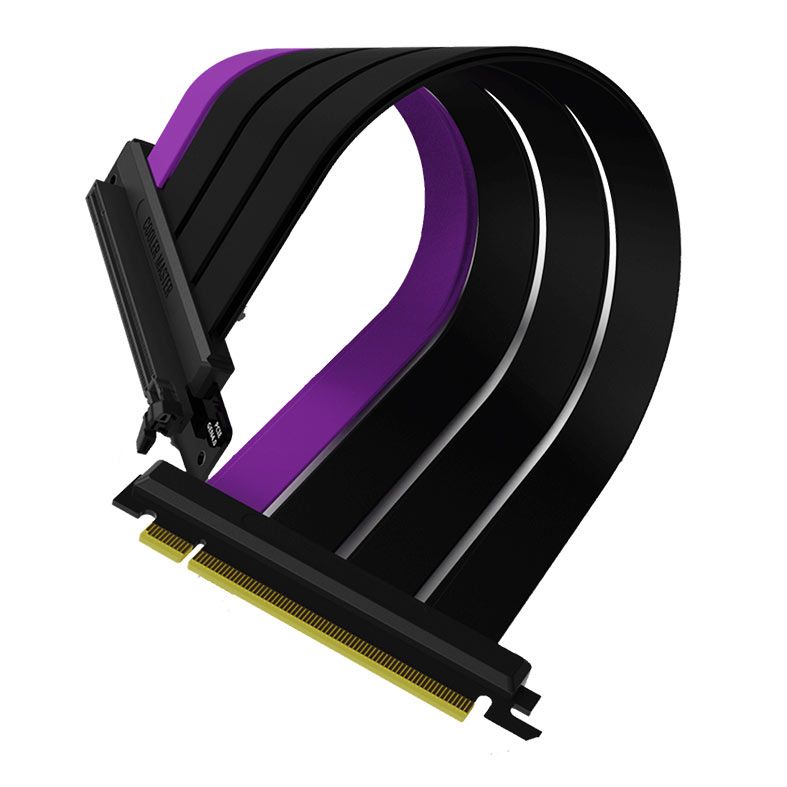 Cabo Riser Cooler Master, PCIe 4.0 x16, 200mm, Preto e Roxo, MCA-U000C-KPCI40-200