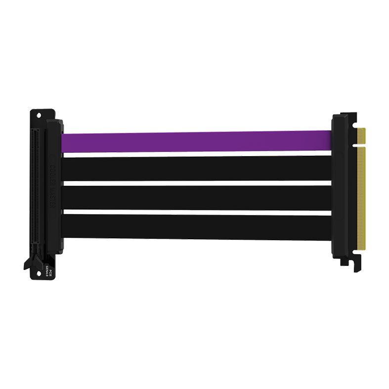 Cabo Riser Cooler Master, PCIe 4.0 x16, 200mm, Preto e Roxo, MCA-U000C-KPCI40-200