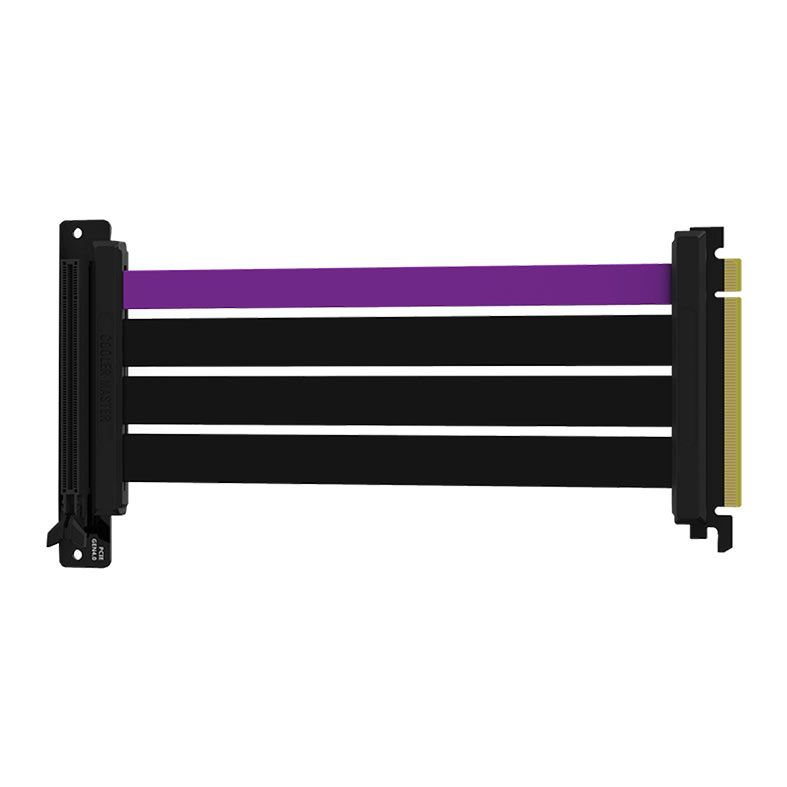 Cabo Riser Cooler Master, PCIe 4.0 x16, 300mm, Preto e Roxo, MCA-U000C-KPCI40-300