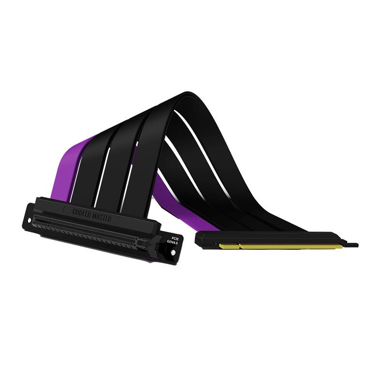 Cabo Riser Cooler Master, PCIe 4.0 x16, 300mm, Preto e Roxo, MCA-U000C-KPCI40-300