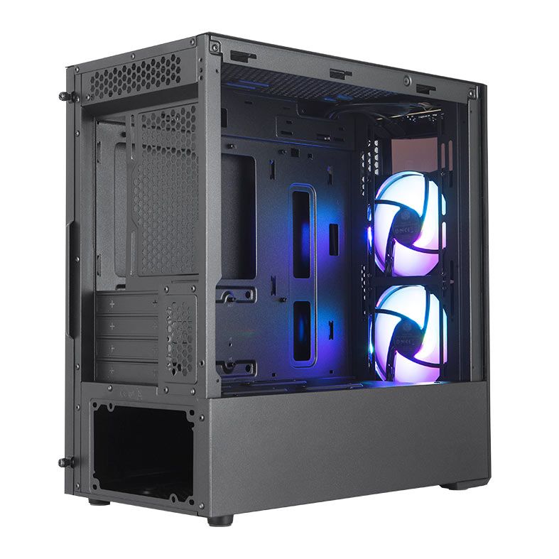 Gabinete Cooler Master Masterbox MB320L ARGB, Mini-Tower, Lateral de Vidro, Com 2 Fans, Preto, MCB-B320L-KGNN-S02