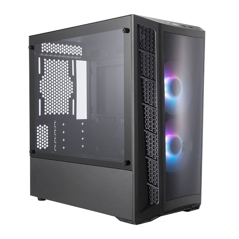 Gabinete Cooler Master Masterbox MB320L ARGB, Mini-Tower, Lateral de Vidro, Com 2 Fans, Preto, MCB-B320L-KGNN-S02