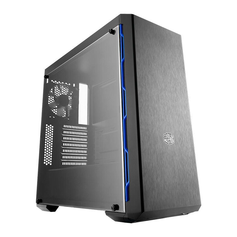 Gabinete Cooler Master Masterbox MB600L Lateral Acrilico Preto/Azul, MCB-B600L-KA5N-S01