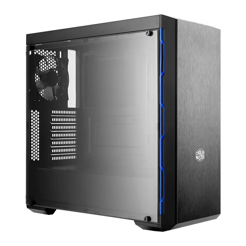 Gabinete Cooler Master Masterbox MB600L Lateral Acrilico Preto/Azul, MCB-B600L-KA5N-S01