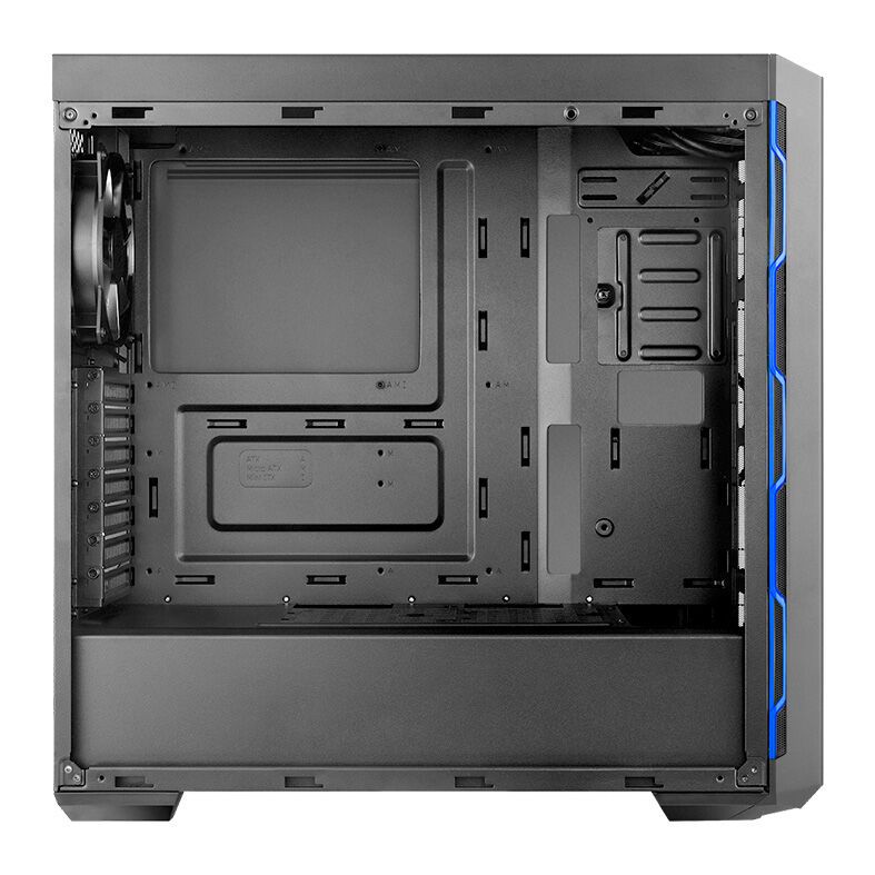 Gabinete Cooler Master Masterbox MB600L Lateral Acrilico Preto/Azul, MCB-B600L-KA5N-S01