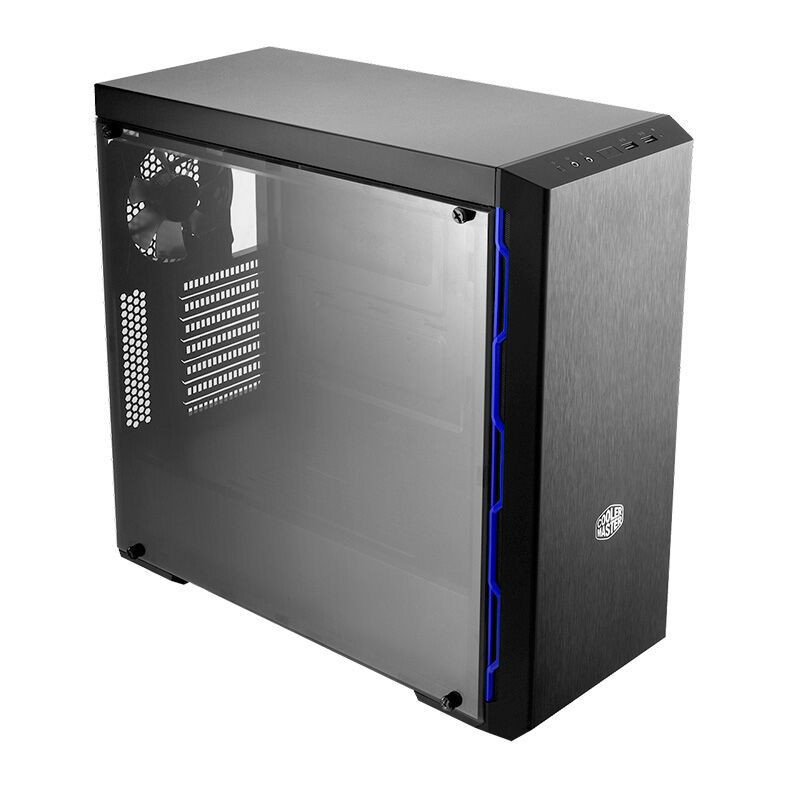 Gabinete Cooler Master Masterbox MB600L Lateral Acrilico Preto/Azul, MCB-B600L-KA5N-S01