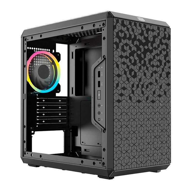 Gabinete Gamer Cooler Master Masterbox Q300L Rainbow, 1 Fan, Preto, MCB-Q300L-KANN-S01