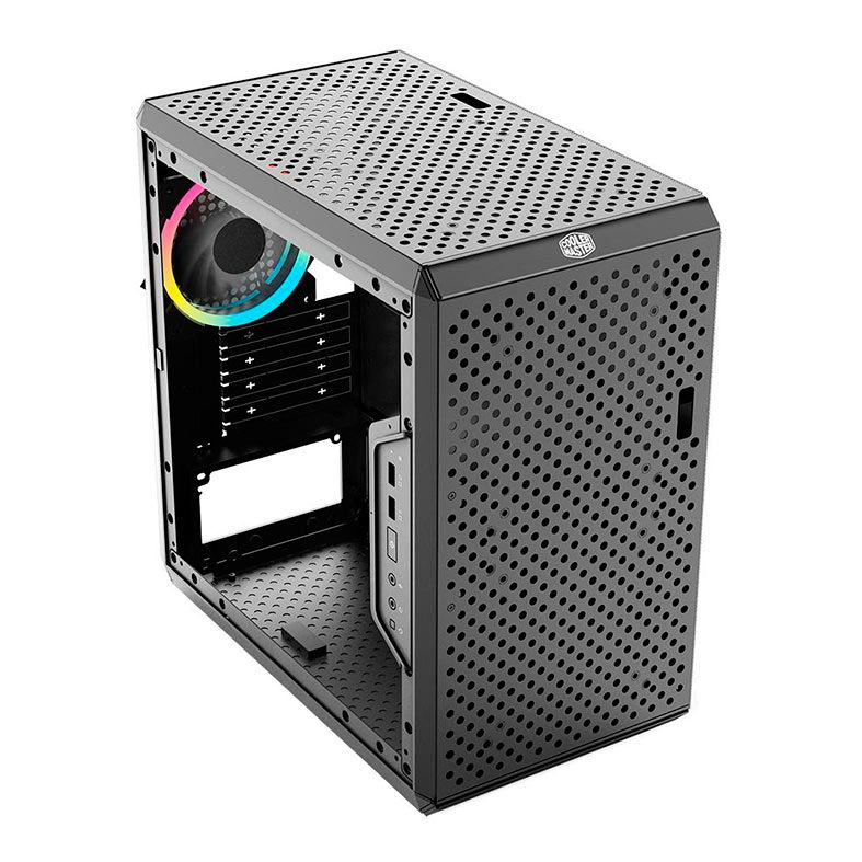 Gabinete Gamer Cooler Master Masterbox Q300L Rainbow, 1 Fan, Preto, MCB-Q300L-KANN-S01