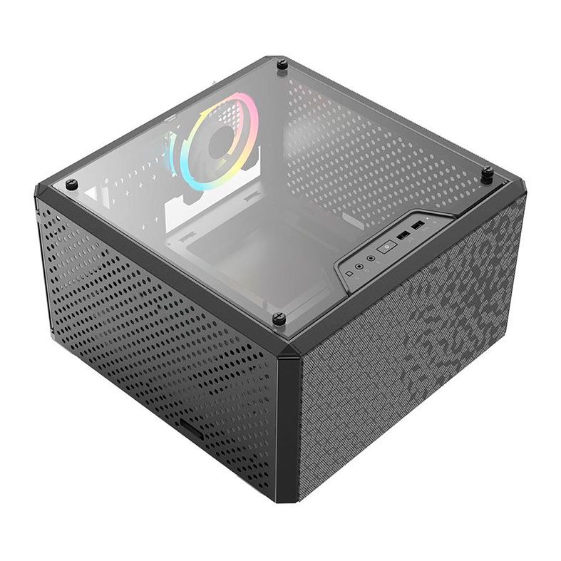 Gabinete Gamer Cooler Master Masterbox Q300L Rainbow, 1 Fan, Preto, MCB-Q300L-KANN-S01