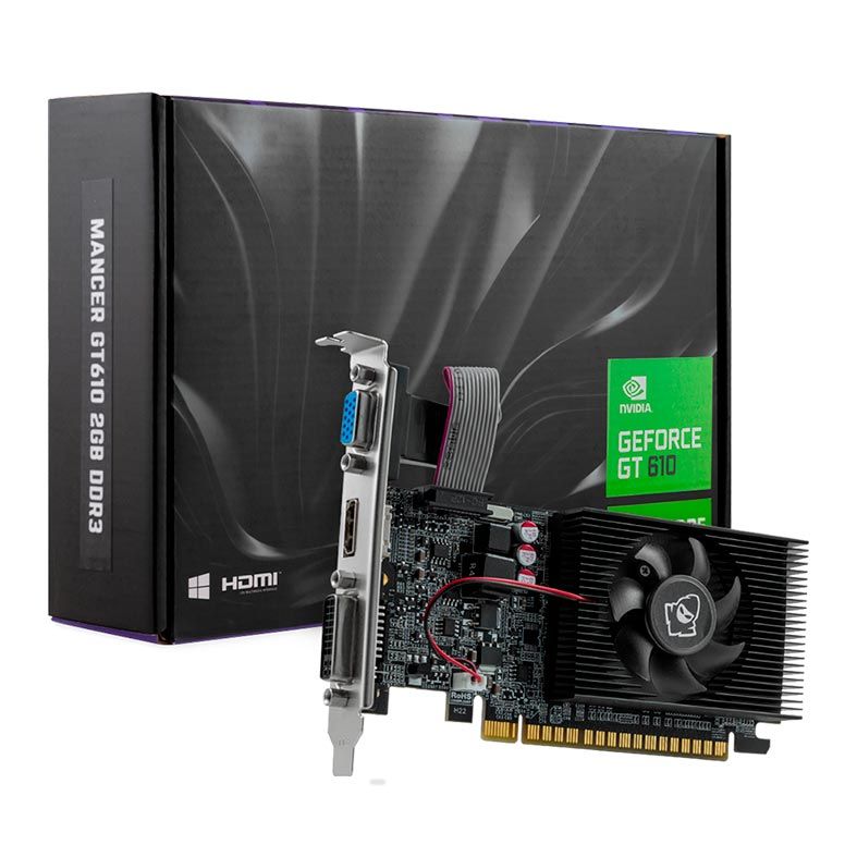 Placa de Vídeo Mancer GeForce GT610 2GB GDDR3 64Bit, MCR-6102GD3-V1