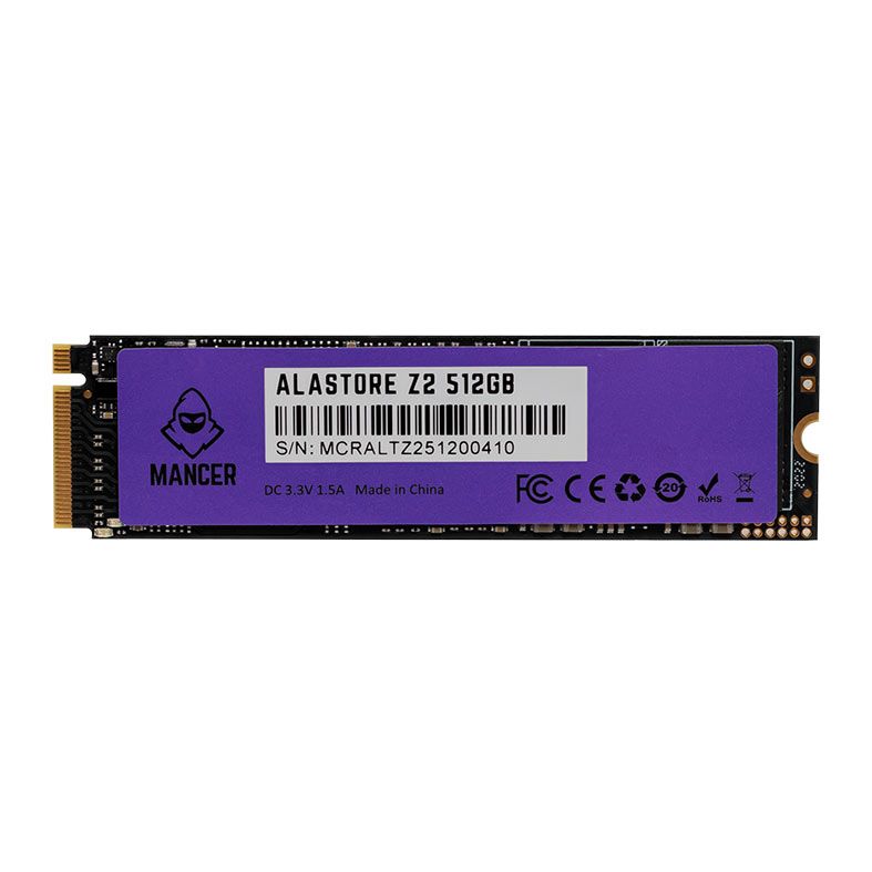 SSD Mancer Alastore Z2, 512GB, M.2 2280, PCIe NVMe, Leitura 2000MB/s, Gravacao 1600MB/s, MCR-ALTZ2-512