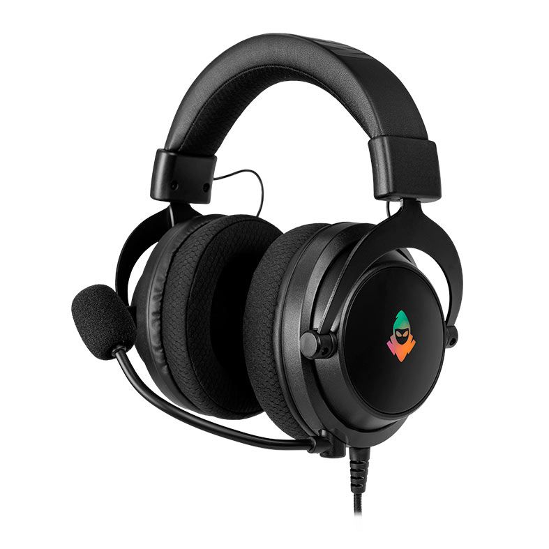 OPENBOX Headset Gamer Mancer Aura, Rainbow, Drivers 50mm, Preto, MCR-AUR-RGB01