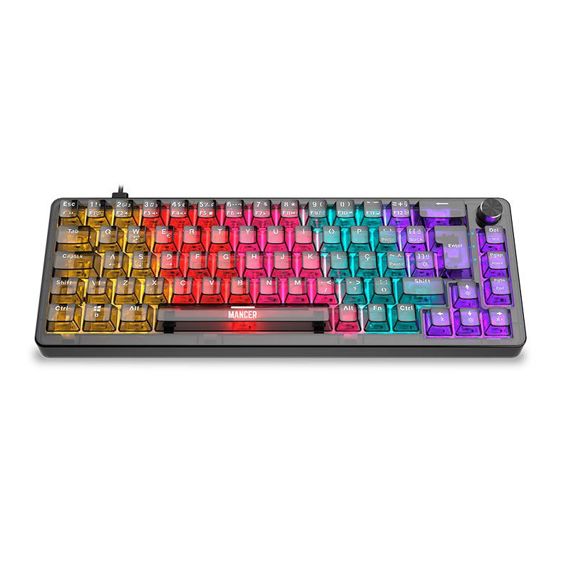 Teclado Mecanico Mancer Black Ghost V2, Rainbow, Switch Huano Vermelho, MCR-BKG-RBW02