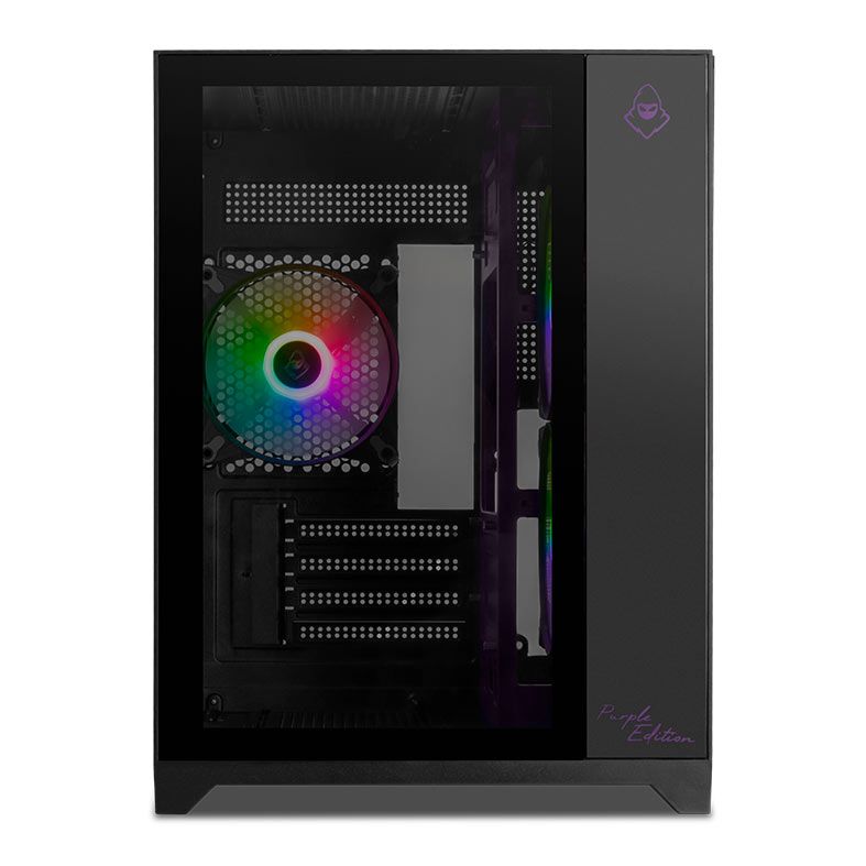 Gabinete Gamer Mancer CV100 Purple Edition, ARGB, Mid-Tower, Lateral De Vidro, Com 3 Fans, Preto, MCR-CV100-PEB