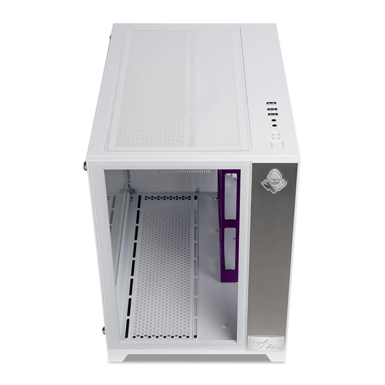 Gabinete Gamer Mancer CV300 Purple Edition, Mid-Tower, Lateral de Vidro, Branco e Roxo, MCR-CV300-PEWH