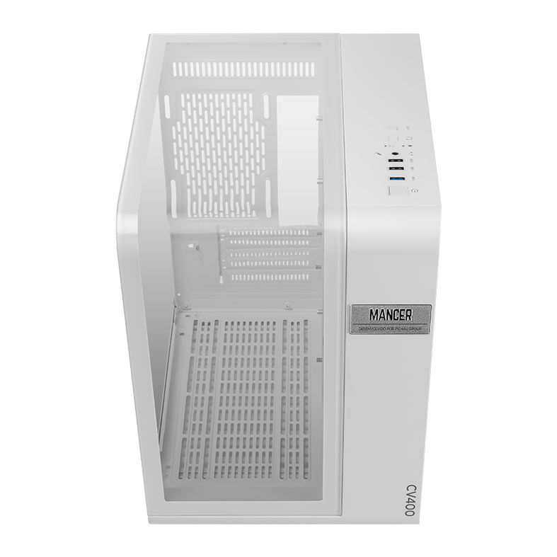 Gabinete Gamer Mancer CV400, Mid-Tower, Lateral de Vidro Branco, MCR-CV400-WH