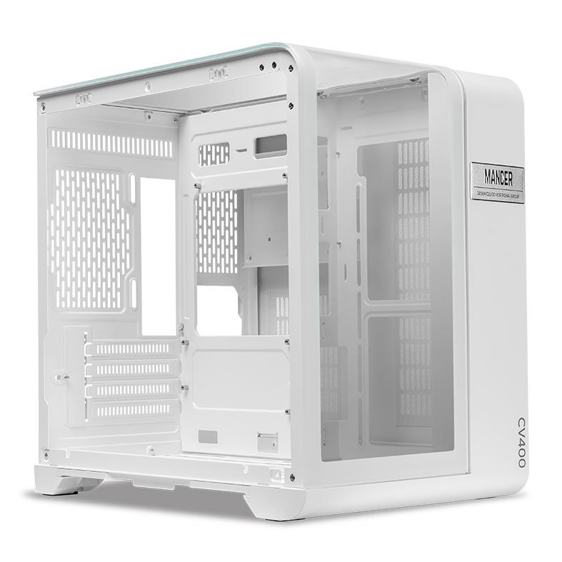 Gabinete Gamer Mancer CV400, Mid-Tower, Lateral de Vidro Branco, MCR-CV400-WH