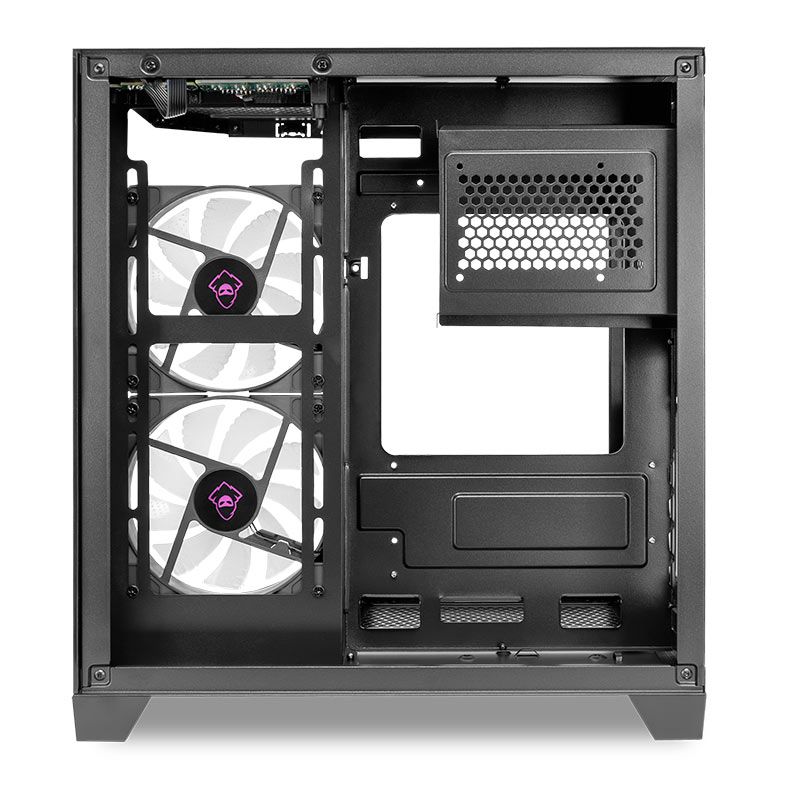 Gabinete Gamer Mancer CV700B, Mini-Tower, Lateral de Vidro, Com 2 Fans, Preto, MCR-CV700B-BK-2F