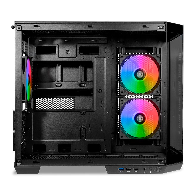 Gabinete Gamer Mancer CV700L, Mid Tower, Lateral De Vidro, 3 Fans ARGB, Preto, MCR-CV700L-BK3F