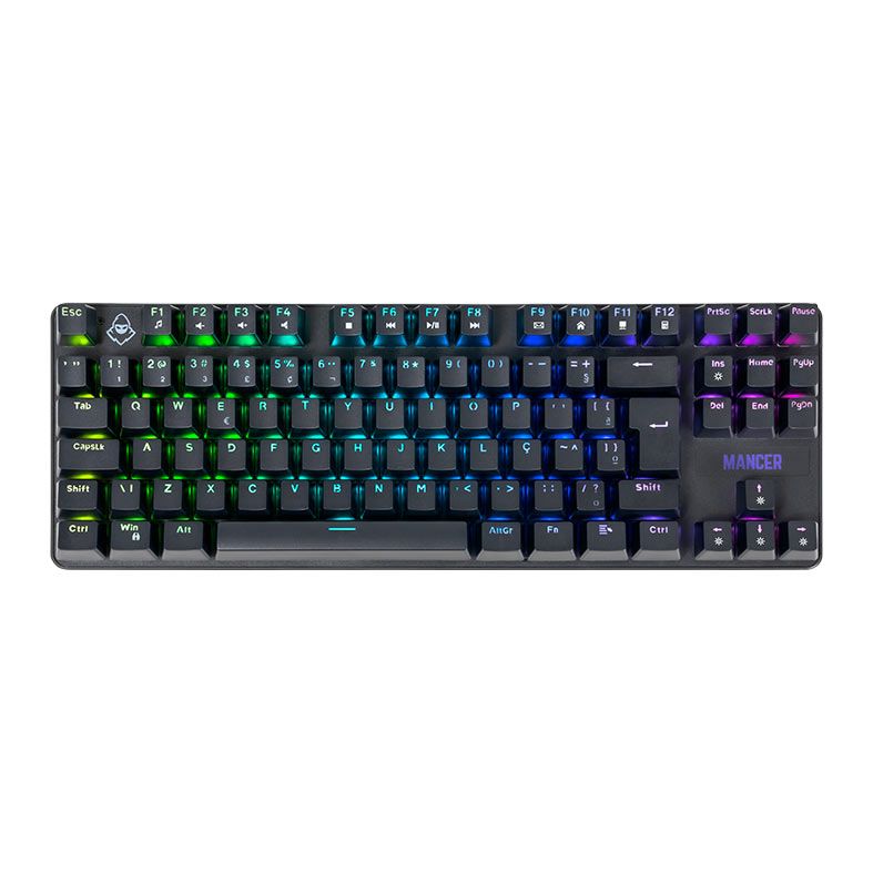 Teclado Mecanico Mancer Ghoul MK3, RGB, ABNT2, Switch Huano Vermelho, Preto, MCR-GHM3-RGB01RD