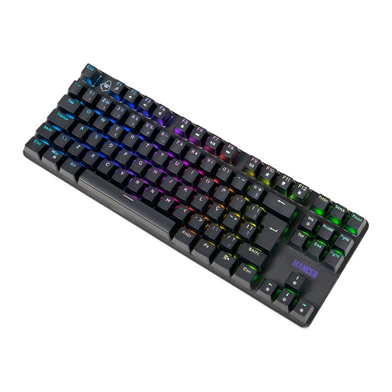 Teclado Mecanico Mancer Ghoul MK3, RGB, ABNT2, Switch Huano Vermelho, Preto, MCR-GHM3-RGB01RD