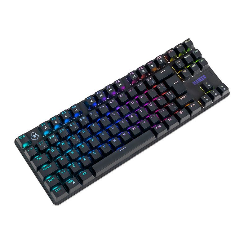 Teclado Mecanico Mancer Ghoul MK3, RGB, ABNT2, Switch Huano Vermelho, Preto, MCR-GHM3-RGB01RD