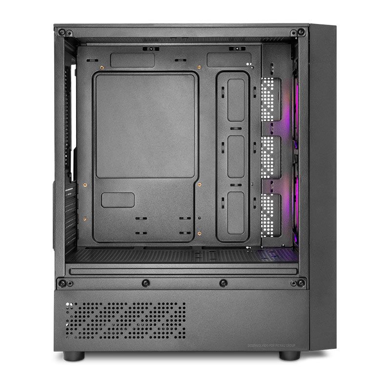 Gabinete Gamer Mancer Grimore, Mini-Tower, Lateral de Vidro, 2 Fans Rainbow, Preto, MCR-GRM-BK