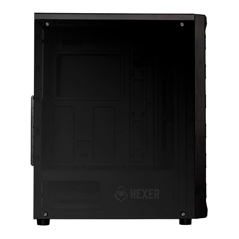 Gabinete Gamer Mancer Hexer, Rainbow, Mid-Tower, Lateral de Vidro, Com 3 Fans, Preto, MCR-HEX-RB01