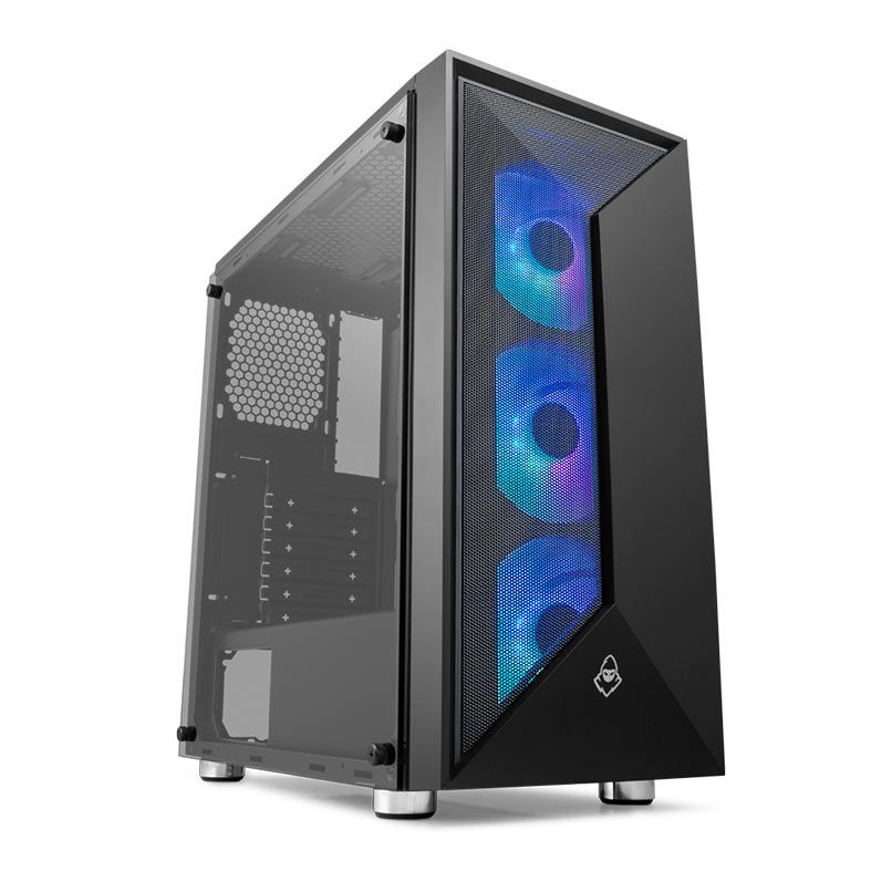 Gabinete Gamer Mancer Hylian Lateral De Vidro Preto, MCR-HLN-BL01
