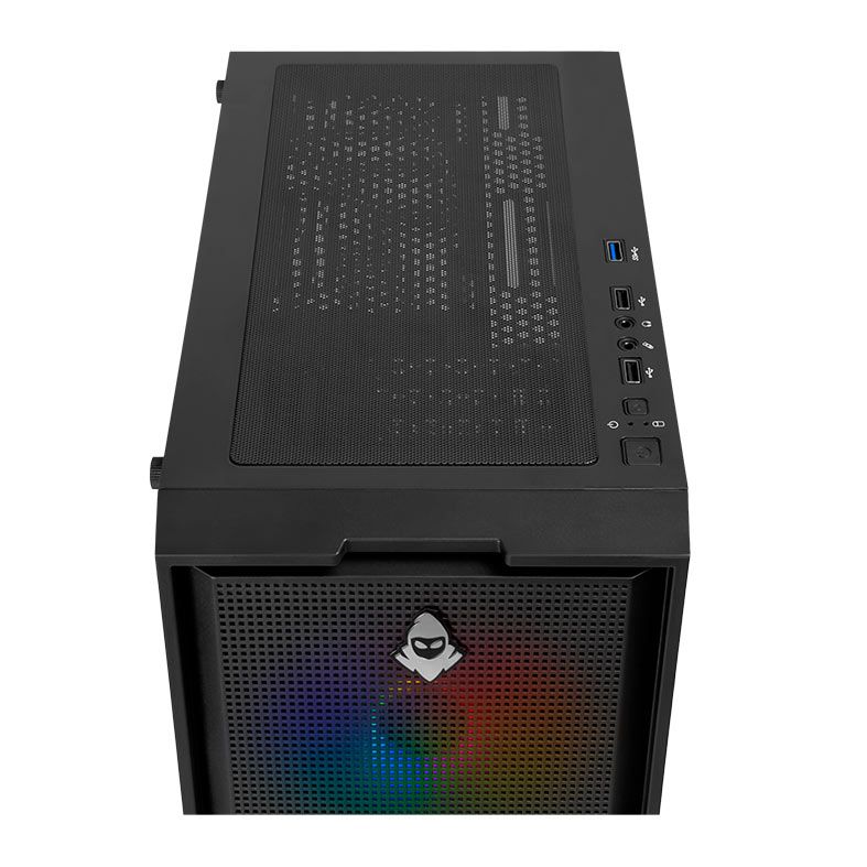 Gabinete Gamer Mancer Narok V2, Rainbow, Mid-Tower, Lateral de Vidro, Com 3 Fans, Preto, MCR-NRK-V2