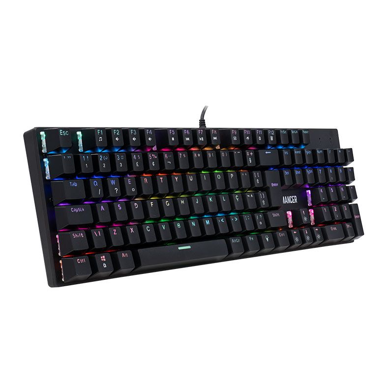 Teclado Mecanico Gamer Mancer Onyx MK2, RGB, ABNT2, Switch Huano Azul, Preto, MCR-ONM2-RGB01BU