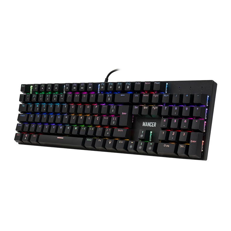 Teclado Mecanico Gamer Mancer Onyx MK2, RGB, ABNT2, Switch Huano Vermelho, Preto, MCR-ONM2-RGB01RD