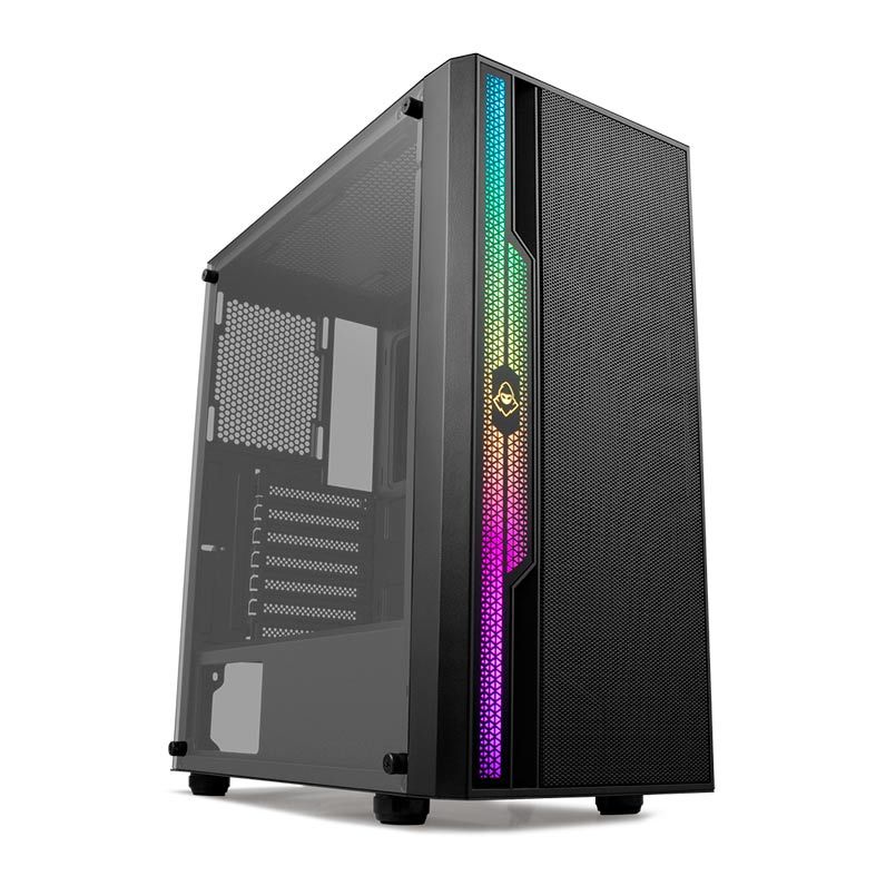 Gabinete Gamer Mancer Ranger RGB Lateral De Vidro Preto, MCR-RGR01-RGB
