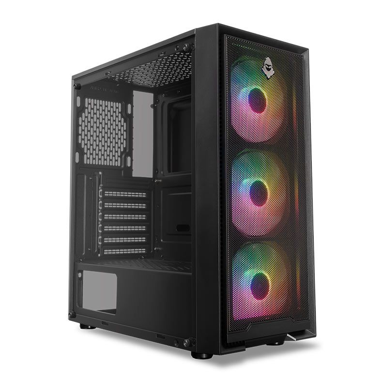 Gabinete Gamer Mancer Relic, Mid-Tower, Lateral de Vidro, Com 3 Fans, Preto, MCR-RLC-BK3F