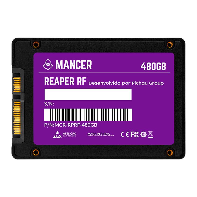 SSD Mancer Reaper RF, 480GB, 2.5, Sata III 6GB/s, Leitura 500MB/s, Gravacao 450MB/s, MCR-RPRF-480GB