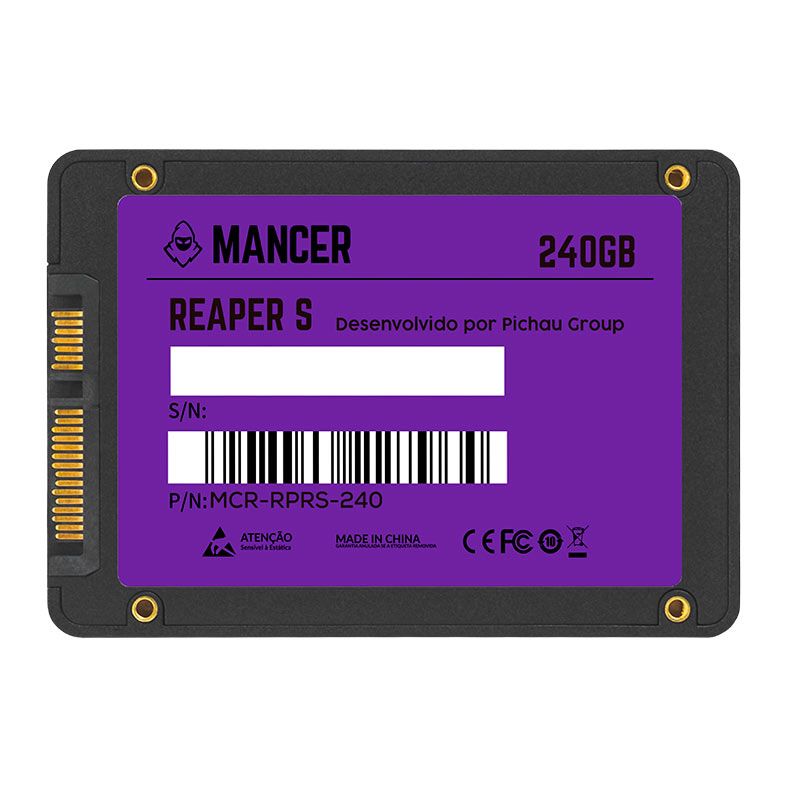 SSD Mancer Reaper RF/S, 240GB, SATA III 6GB/s, Leitura 550 MB/s, Gravacao 490 MB/s, MCR-RPRS-240