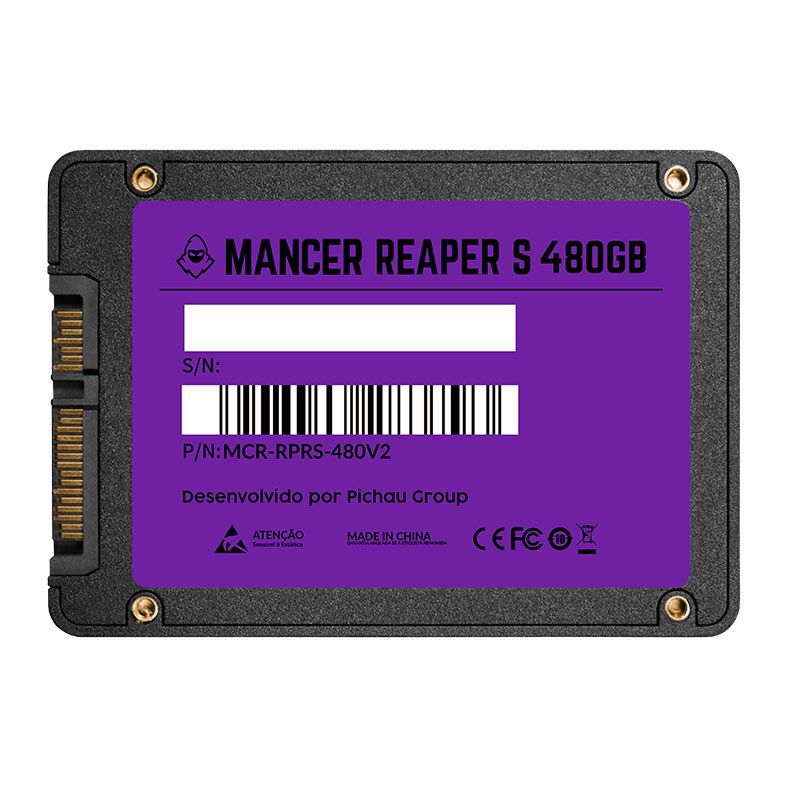 SSD Mancer Reaper S, 480GB, 2.5, Sata III 6GB/s, Leitura 500MB/s, Gravacao 450MB/s, MCR-RPRS-480V2