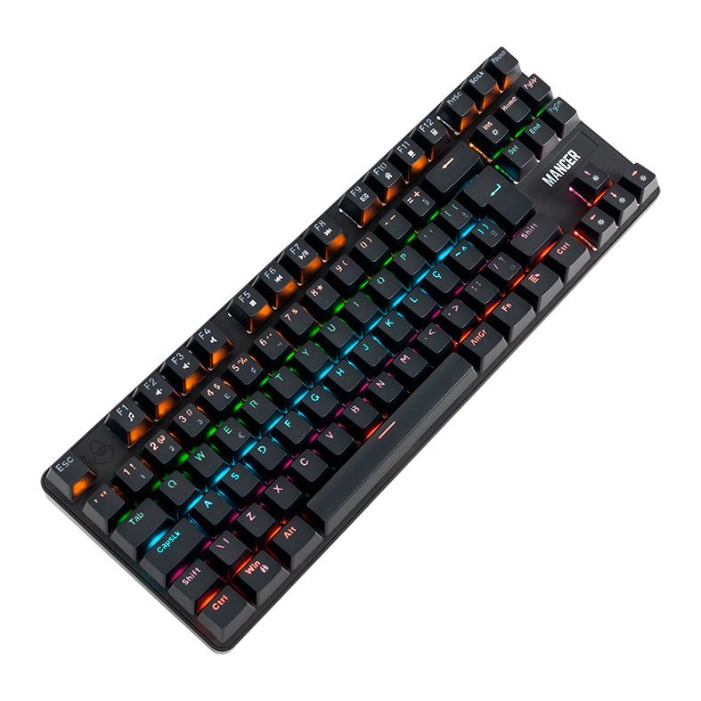 Teclado Mecanico Mancer Shade MK3, Rainbow, Switch Huano Vermelho, Preto, MCR-SHM3-RBW01RD