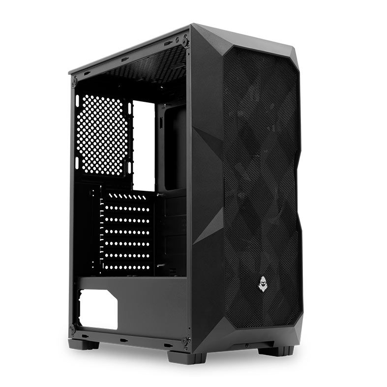 Gabinete Gamer Mancer Typhoon, Mid-Tower, Lateral de Vidro, Com 3 Fans, Preto, MCR-TPN-BLKF01