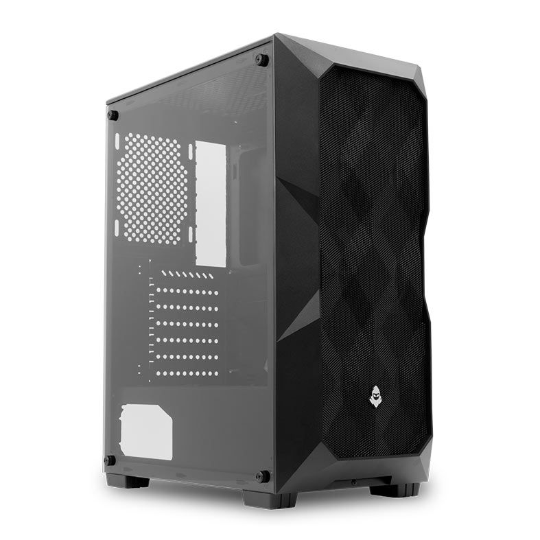 Gabinete Gamer Mancer Typhoon, Mid-Tower, Lateral de Vidro, Com 3 Fans, Preto, MCR-TPN-BLKF01