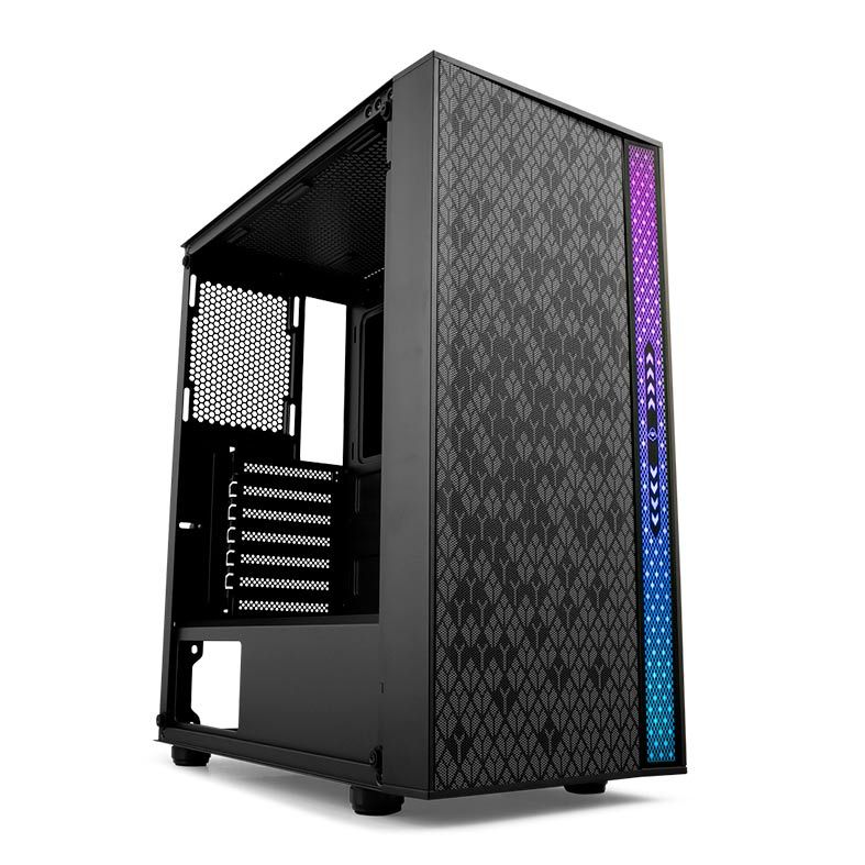 Gabinete Gamer Mancer Templar RGB Lateral De Vidro Preto, MCR-TPR01-RGB