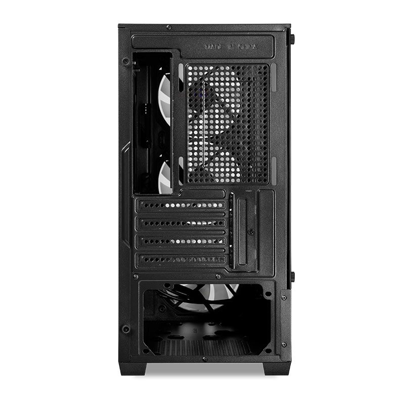 Gabinete Gamer Mancer Ward V3, Mini-Tower, Lateral de Vidro, Com 3 Fans, Preto, MCR-WD3-BK-3F