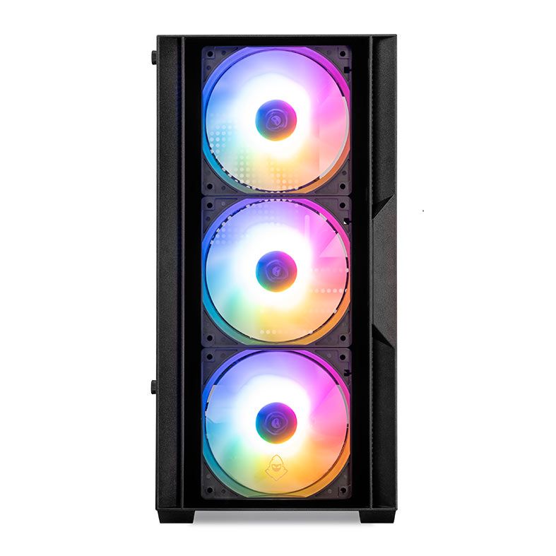 Gabinete Gamer Mancer Ward V3, Mini-Tower, Lateral de Vidro, Com 3 Fans, Preto, MCR-WD3-BK-3F
