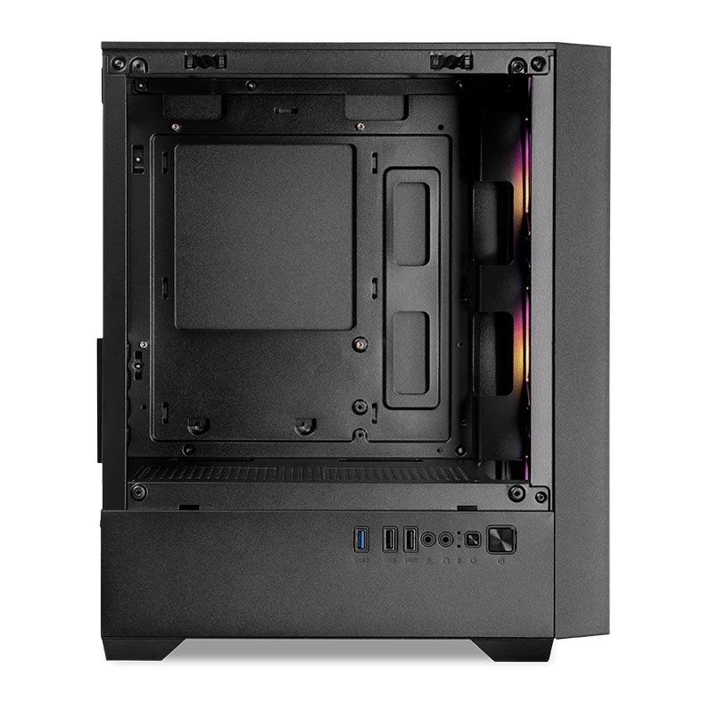 Gabinete Gamer Mancer Ward V3, Mini-Tower, Lateral de Vidro, Com 3 Fans, Preto, MCR-WD3-BK-3F