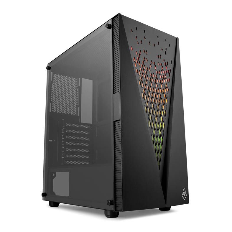 Gabinete Gamer Mancer Warlock RGB Lateral de Vidro Preto, MCR-WLK01-RGB