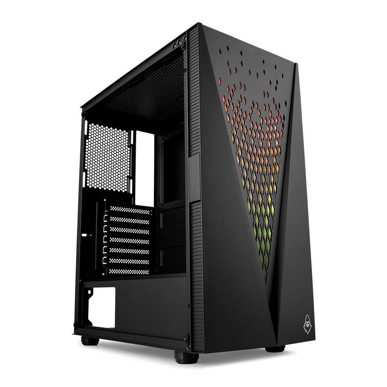 Gabinete Gamer Mancer Warlock RGB Lateral de Vidro Preto, MCR-WLK01-RGB