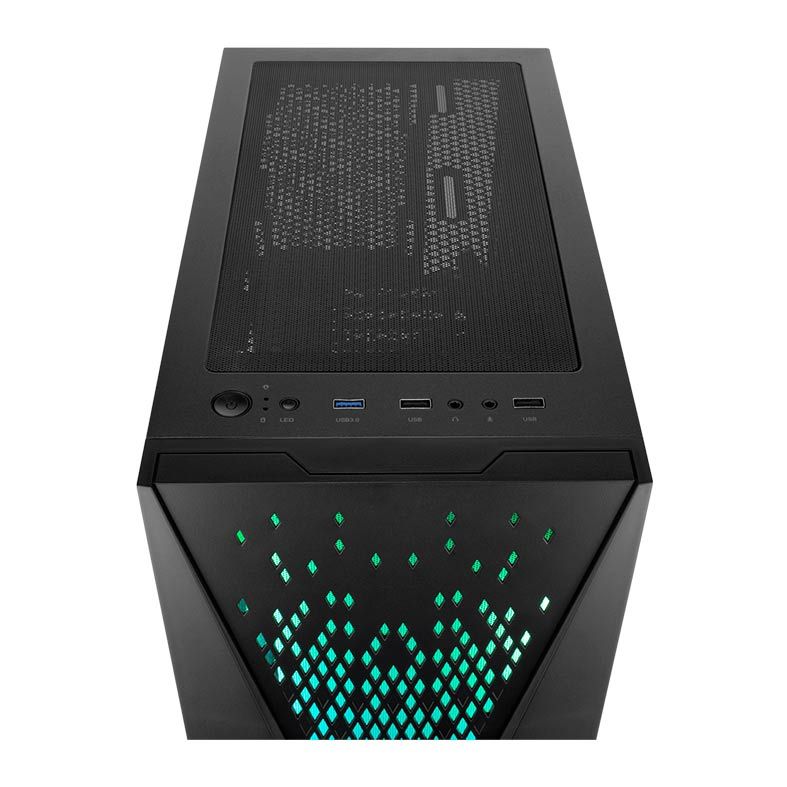 Gabinete Gamer Mancer Warlock RGB Lateral de Vidro Preto, MCR-WLK01-RGB