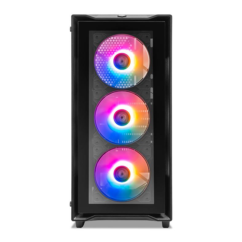 Gabinete Gamer Mancer Ward V2, Rainbow, Mid-Tower, Lateral De Vidro, Com 3 Fans, Preto, MCR-WRDV2-BK