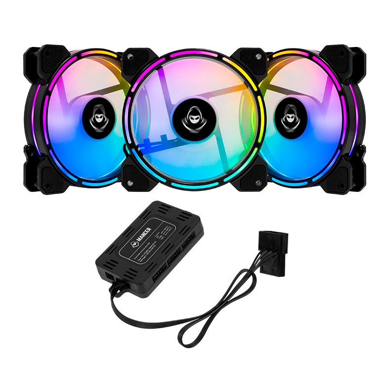 Kit Ventoinhas Mancer Z200, 3x120mm + Controladora, RGB, MCR